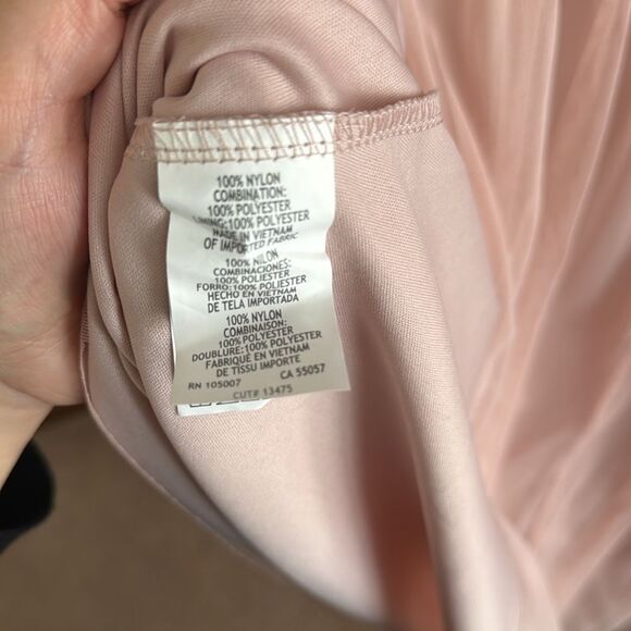 Marina Women’s Dusty Pink Short Sleeve Sequined Tulle Dress - Picture 8 of 8